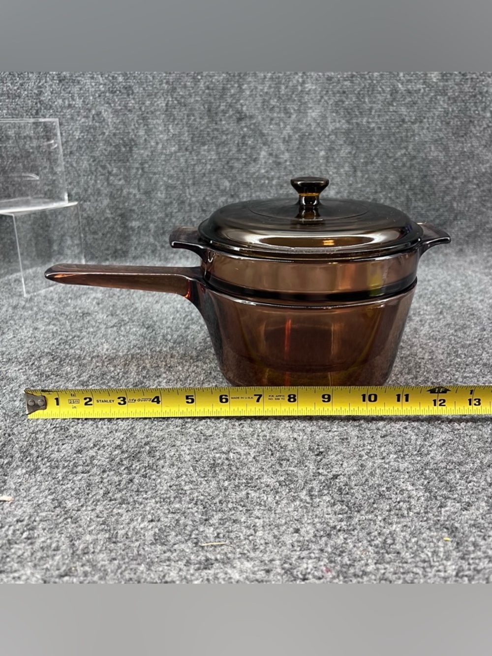 Visions Amber Double Boiler Pot W/Pyrex Lid Cookware V 1.5 B, V20B & P83C France - Picture 9 of 11